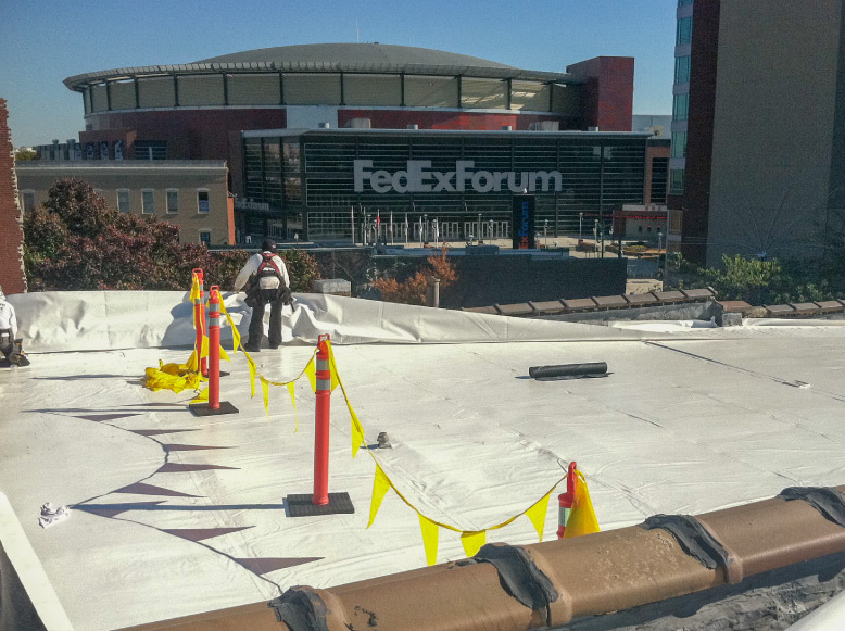 excellent roofing historic commercial a schwab building memphis fedex forum roofer roofing