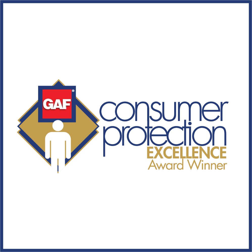 gaf consumer protection excellence award winner badge