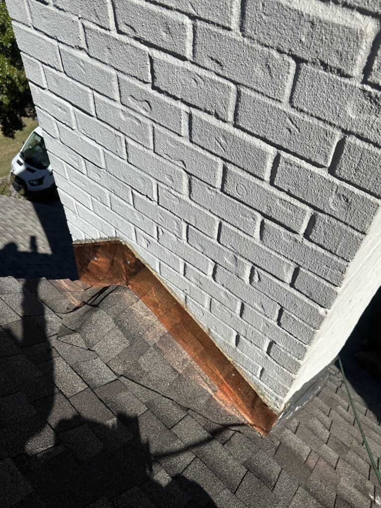 copper flashing at chimney