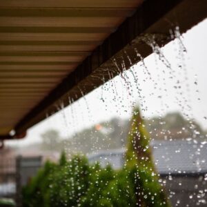 Water spilling from gutter